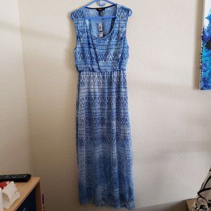 Style & Co Blue Eyelet Maxi Dress XL NWT